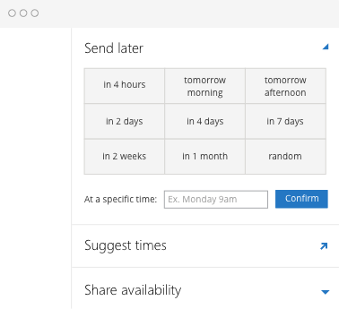 Schedule Email Sidepane in Outlook