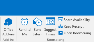 Set reminders directly from the Outlook ribbon.