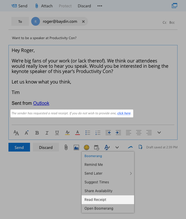 Set Read Receipt On Outlook 2016 For A Mac Set Read Receipt On Outlook 2016 For A Mac